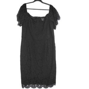 City Chic Black Lace Off The Shoulder Dress Size 18
